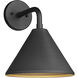 Axston 1 Light 12.4 inch Textured Black Outdoor Wall Sconce